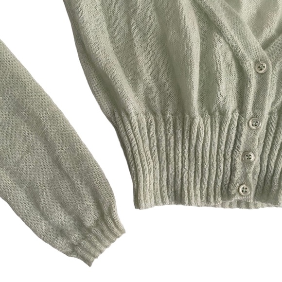 BA&SH “Fauzia” Green Cropped Knit Cardigan Size XS - Picture 3 of 7